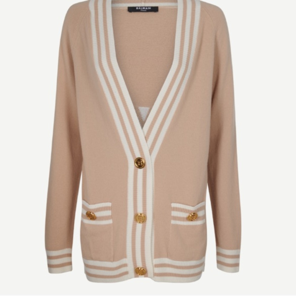 NWT BALMAIN JACQUARD KNIT CARDIGAN